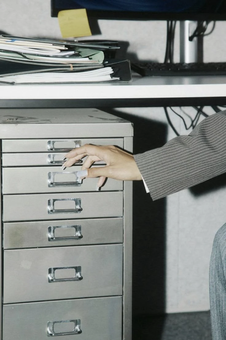 Archivo y cajones de trabajo, detalle editorial